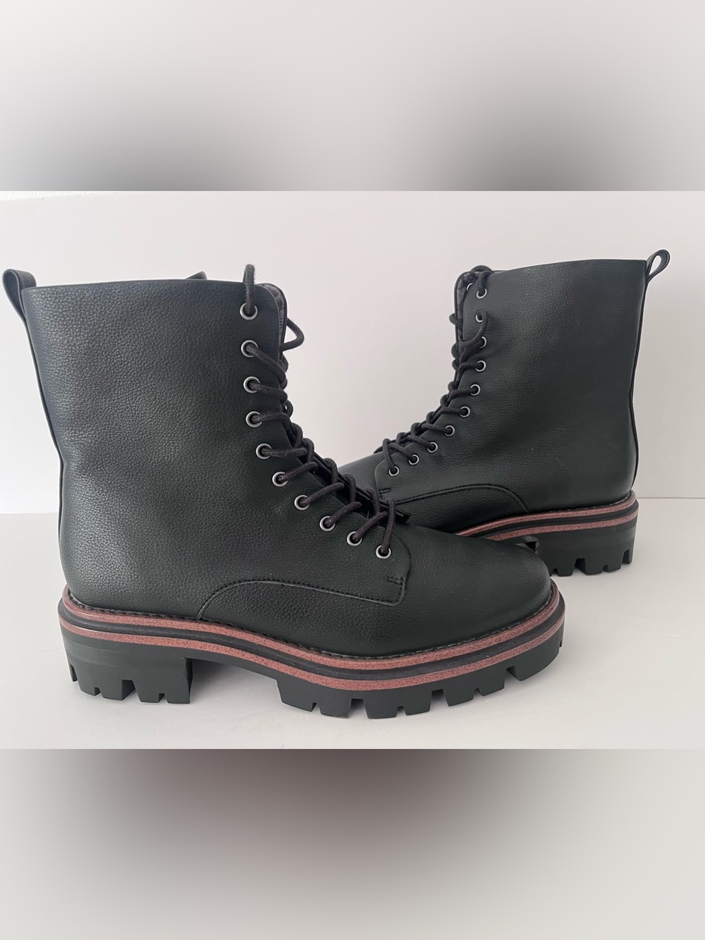 Korks Vail Black Lug Sole Combat Boots NWOT Size 11 - Picture 11 of 15